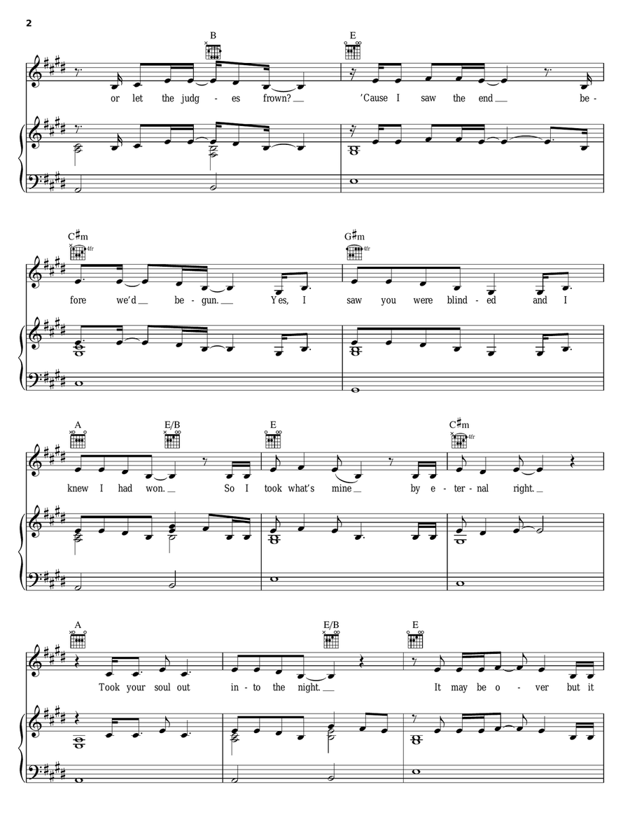 Goodbye My Lover Piano, Vocal, Guitar scores gallery preview page 2