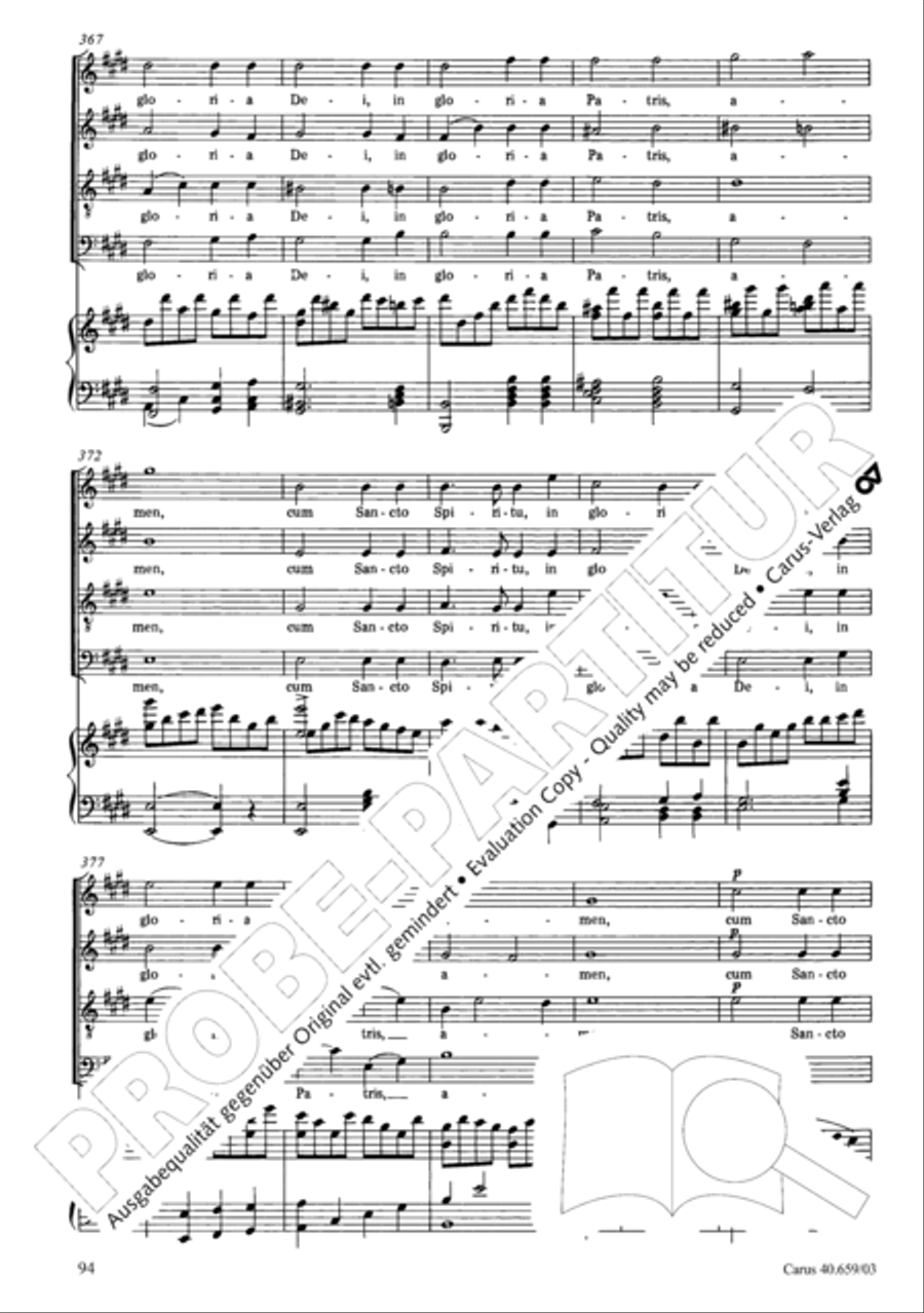 Mass in A flat major (Messe in As) 4-Part scores gallery preview page 95
