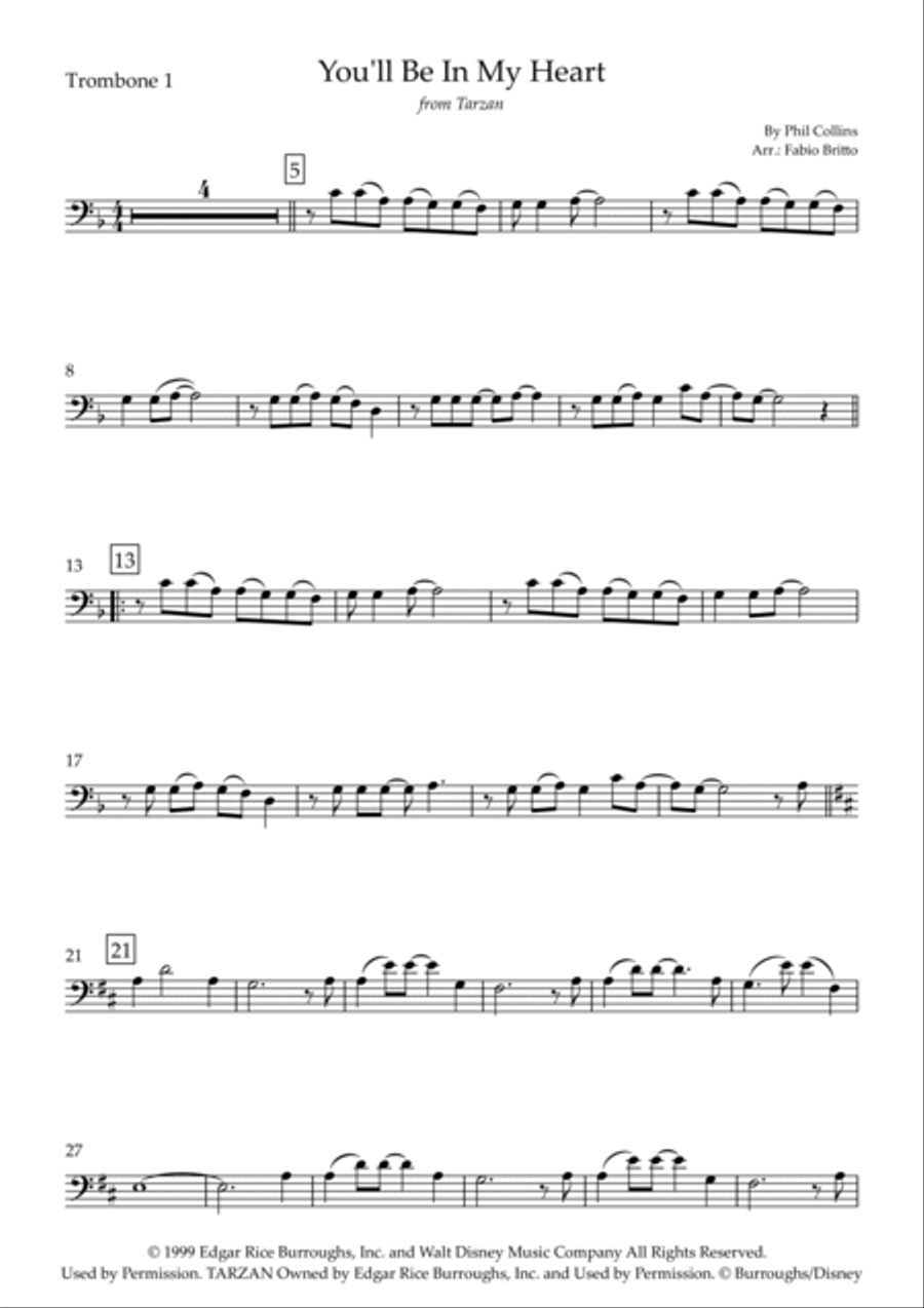 You'll Be In My Heart Brass Ensemble scores gallery preview page 5