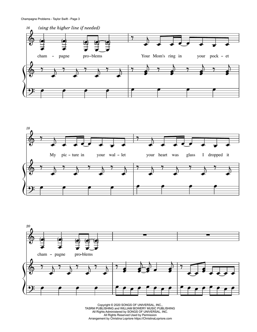Champagne Problems Voice scores gallery preview page 3