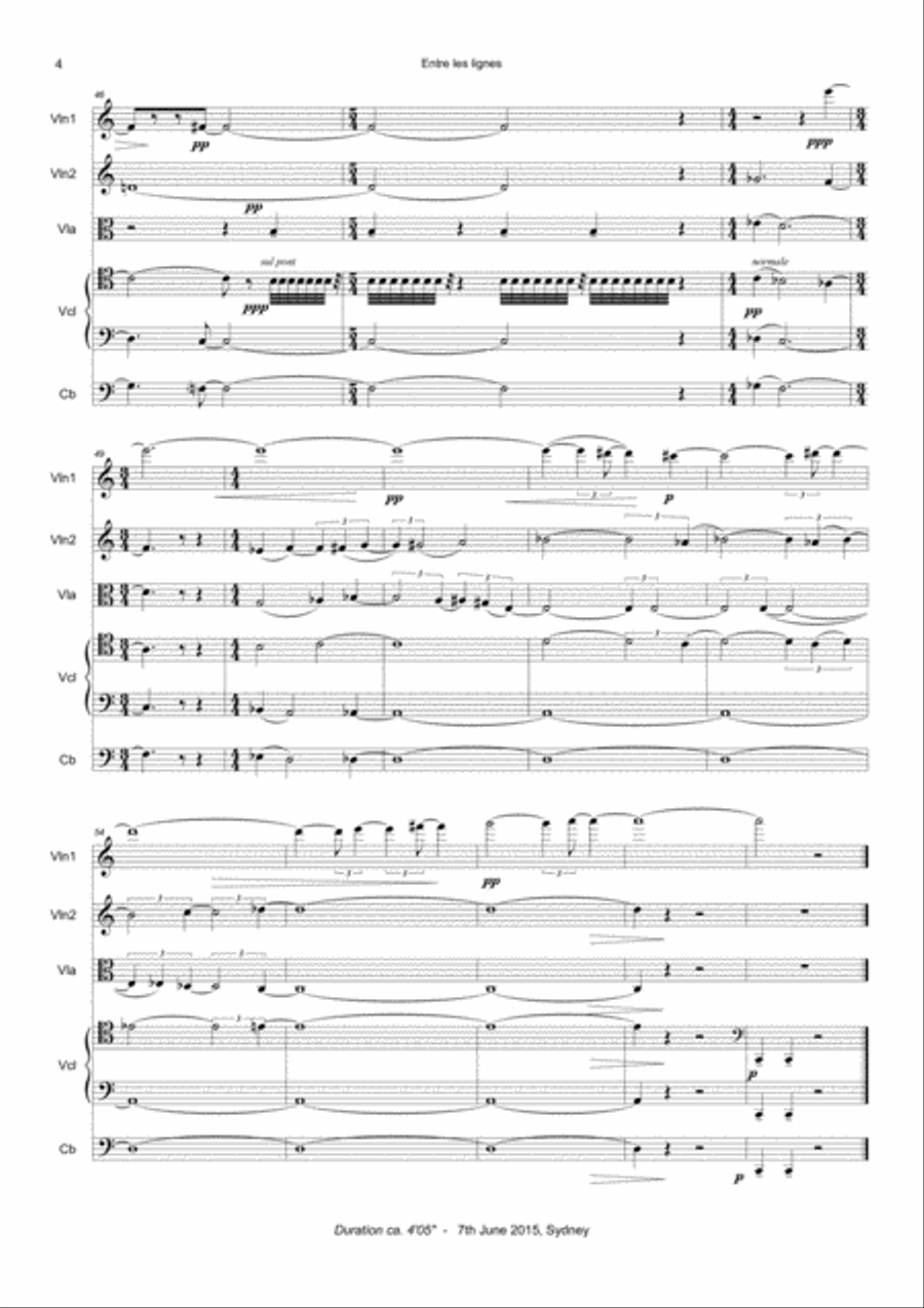 Entre les lignes (Between the lines) String Orchestra scores gallery preview page 6