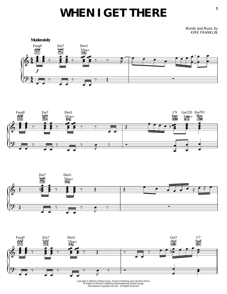 When I Get There Piano, Vocal, Guitar scores gallery preview page 1