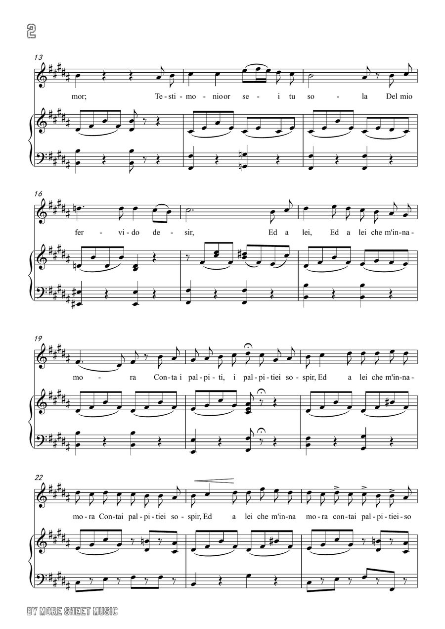 Bellini-Vaga luna che inargenti in B Major,for voice and piano Bellini-Vaga luna che inargenti in B Major,for voice and piano Piano, Vocal scores gallery preview page 4