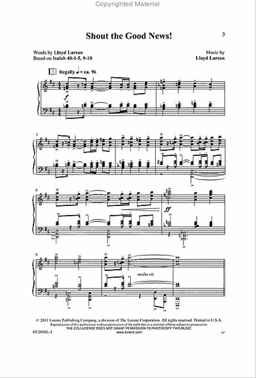 Shout the Good News! Shout the Good News! 3-Part scores gallery preview page 2