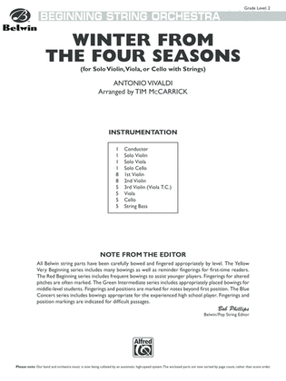 Book cover for Winter from The Four Seasons: Score