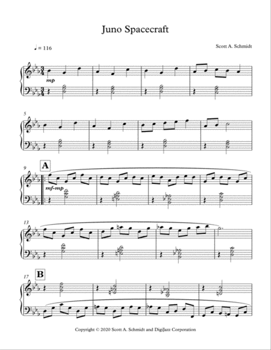 Juno Spacecraft Piano Solo scores gallery preview page 1