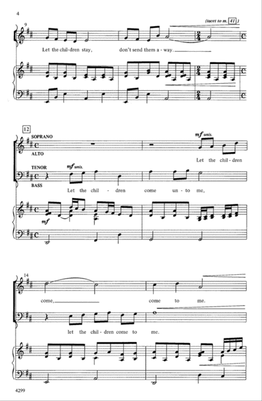 Let the Children Come Let the Children Come 4-Part scores gallery preview page 4