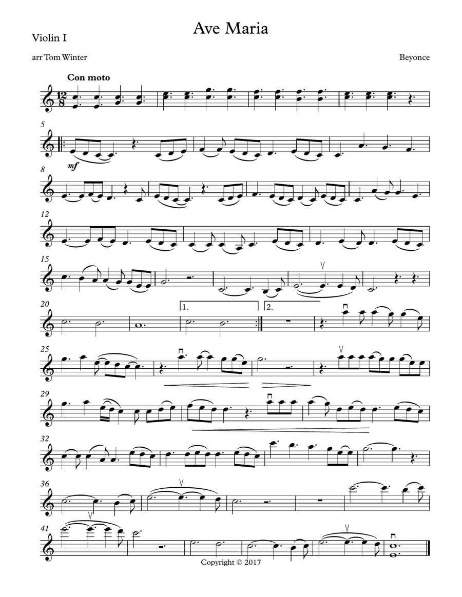 Ave Maria String Quartet scores gallery preview page 1