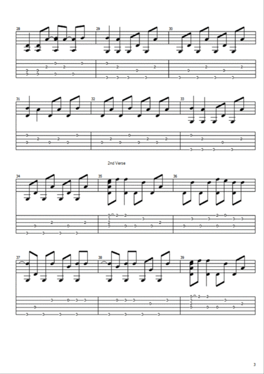Heroes Guitar Tablature scores gallery preview page 3