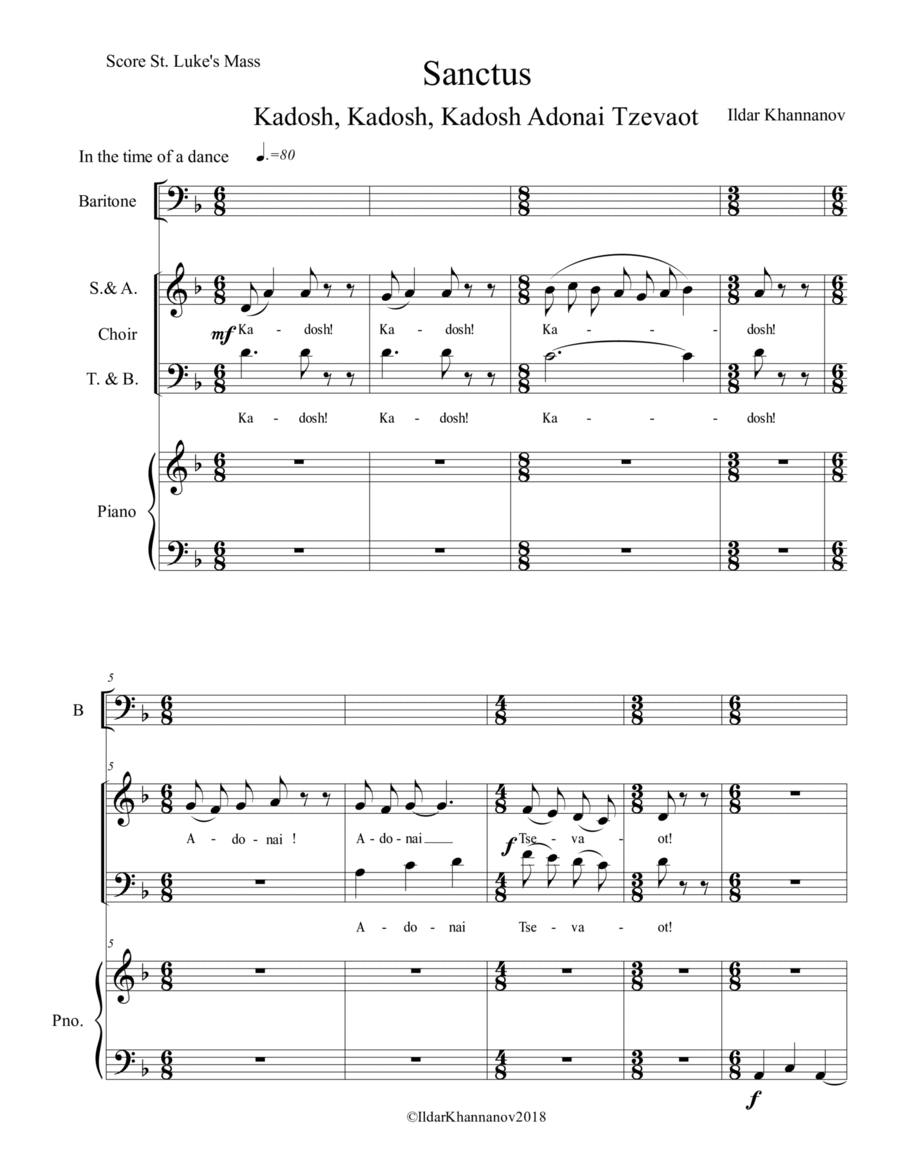 Sanctus 4-Part scores gallery preview page 1