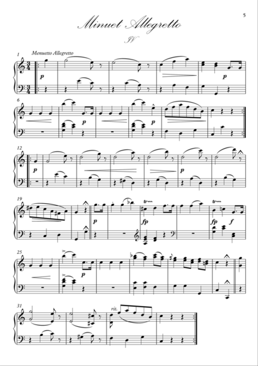 Mozart 12 short melodies Piano Solo scores gallery preview page 6
