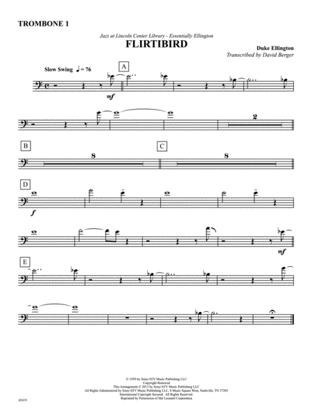 Flirtbird (from Anatomy of a Murder): 1st Trombone