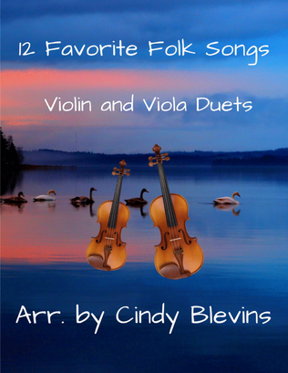 Book cover for 12 Favorite Folk Songs, for Violin and Viola Duet