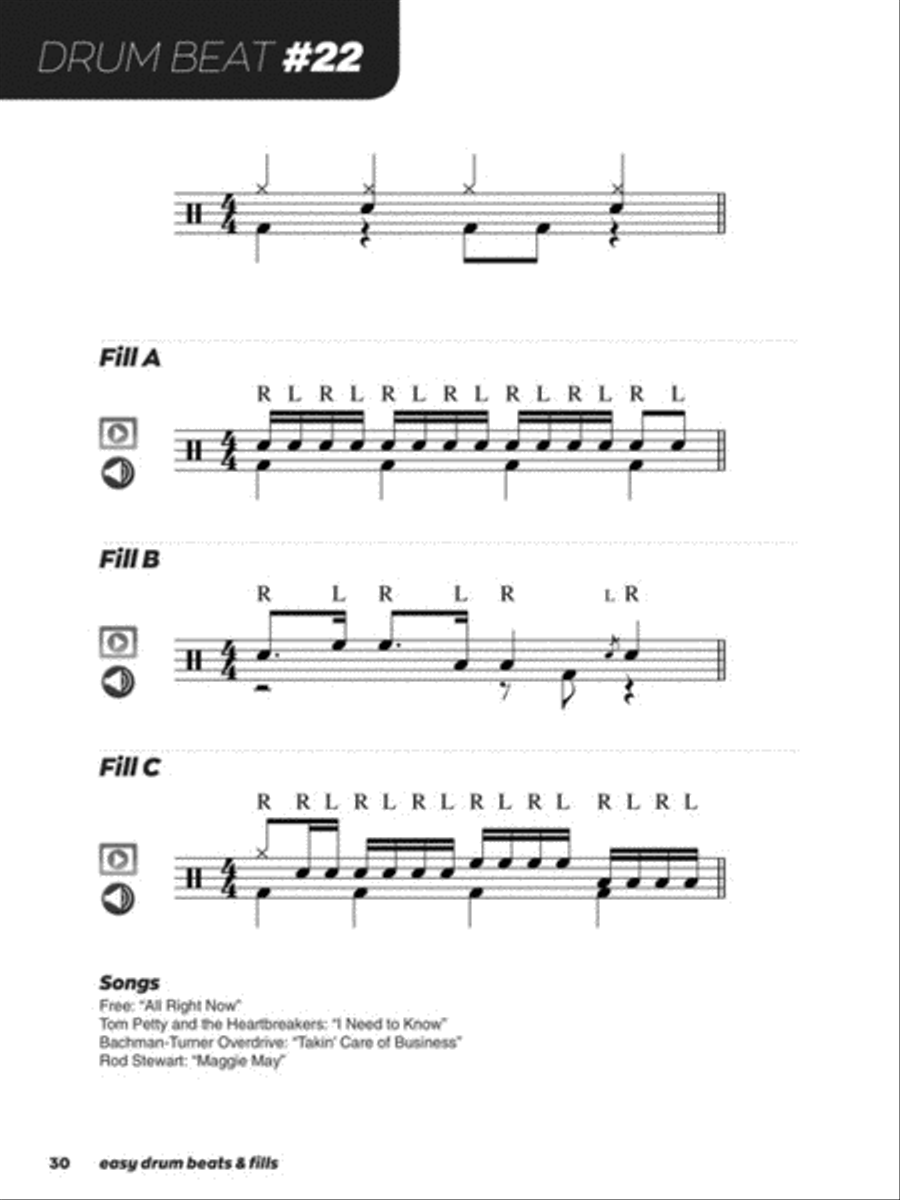 Easy Drum Beats & Fills Percussion scores gallery preview page 4