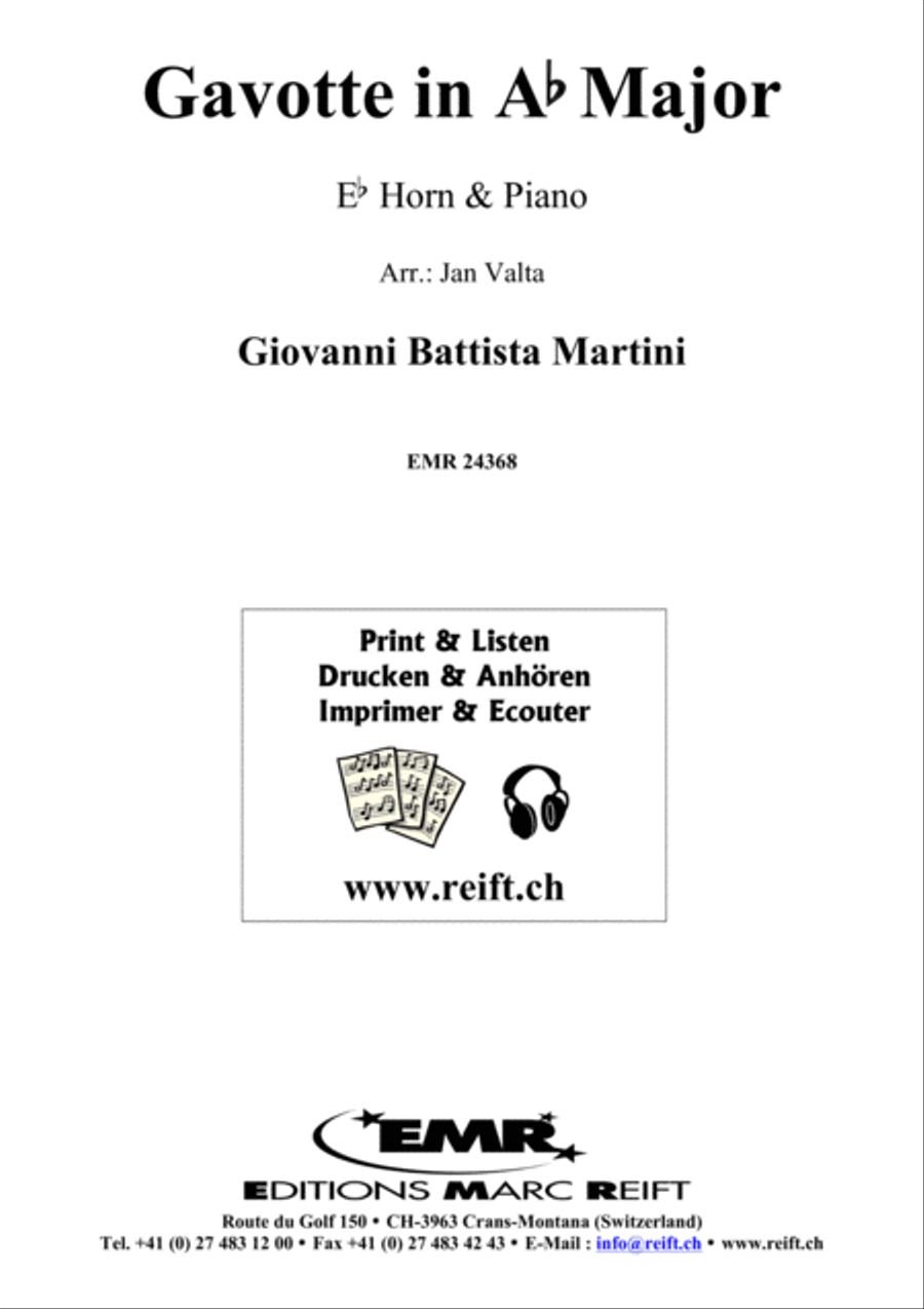 Gavotte in Ab Major Horn scores gallery preview page 1