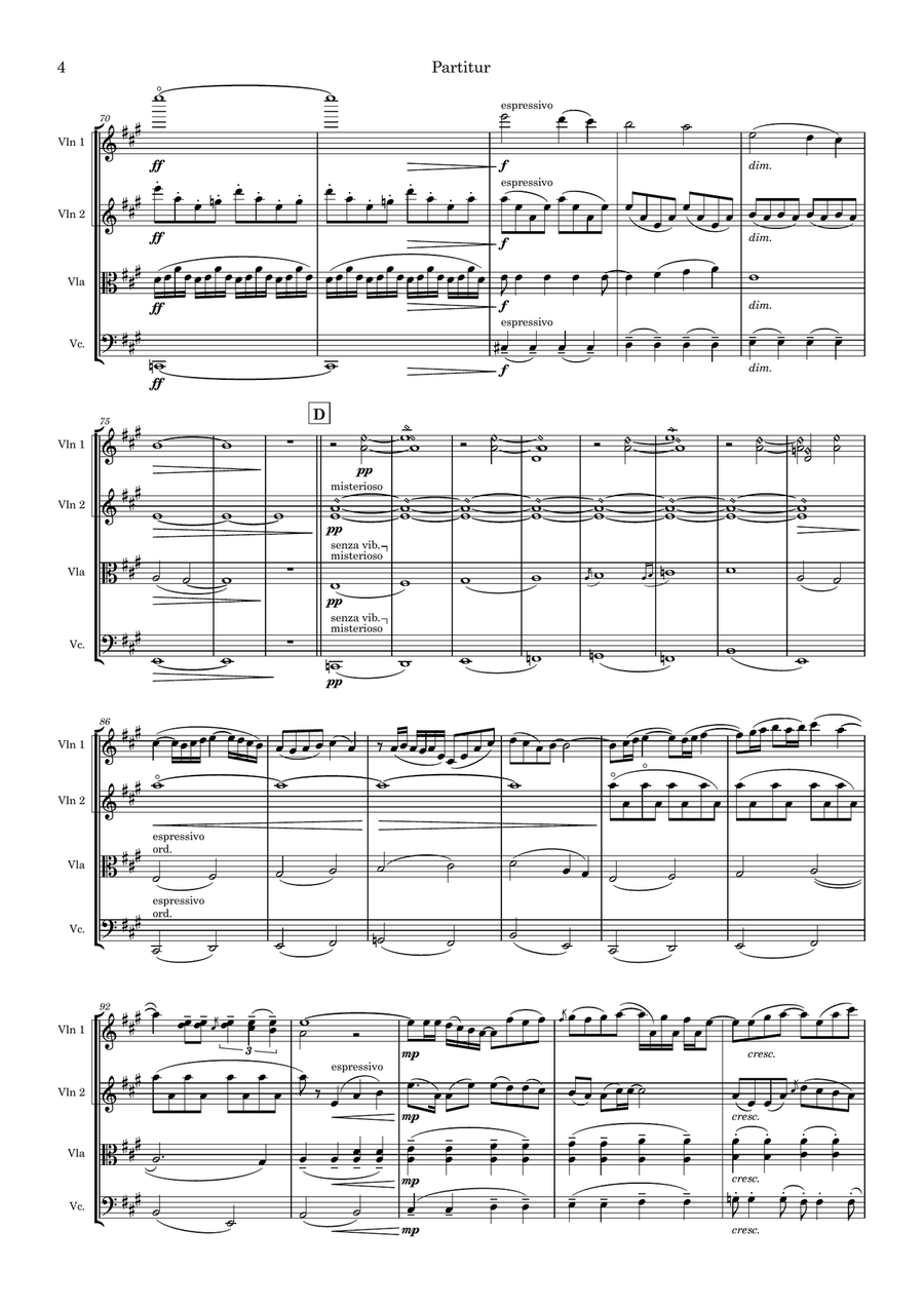 Kur tu teci Kur tu teci String Quartet scores gallery preview page 4
