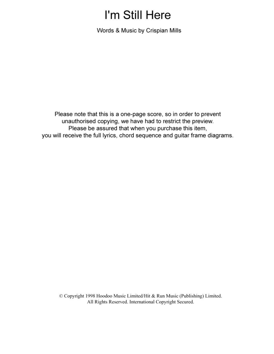 I'm Still Here Acoustic Guitar scores gallery preview page 1