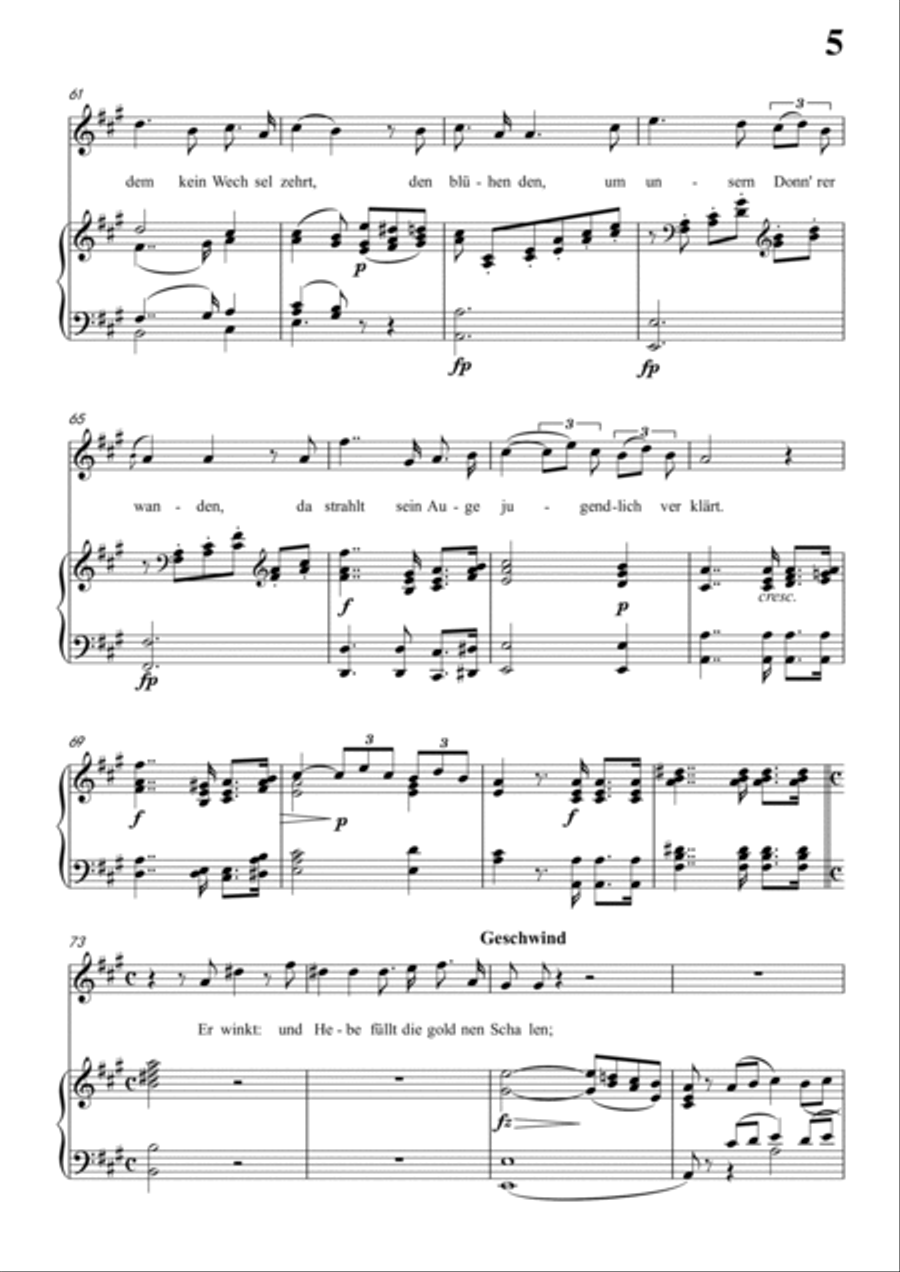 Schubert-Uraniens Flucht(Urania's Flight),D.554 in bG for Vocal and Piano Voice scores gallery preview page 6