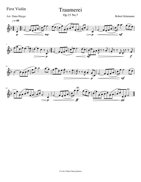 Traumerei Op.15 No.7 for String Quartet