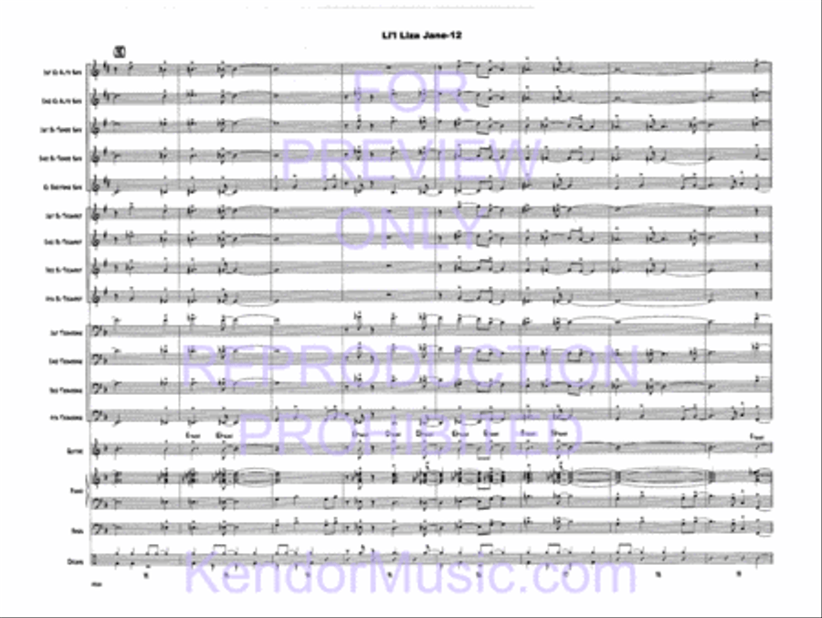 Li'l Liza Jane (Full Score) Jazz Ensemble scores gallery preview page 14