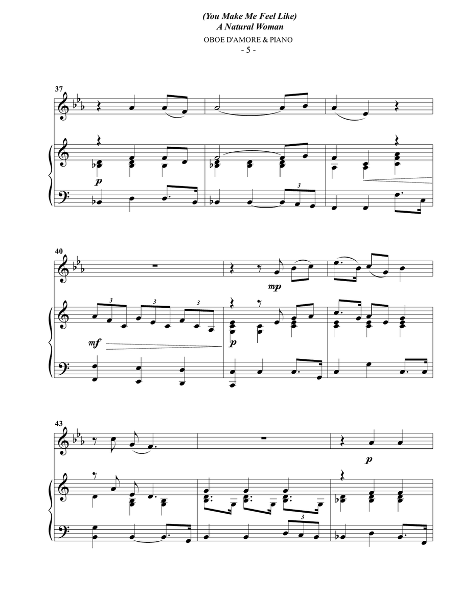 (You Make Me Feel Like) A Natural Woman Oboe scores gallery preview page 5
