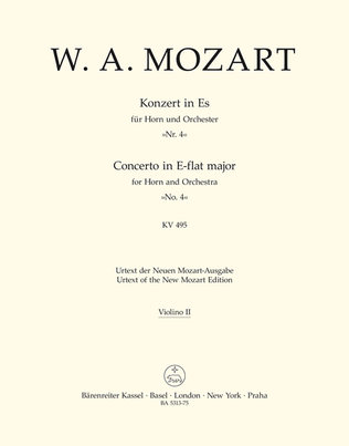 Book cover for Concerto for Horn and Orchestra, No. 4 E flat major, KV 495
