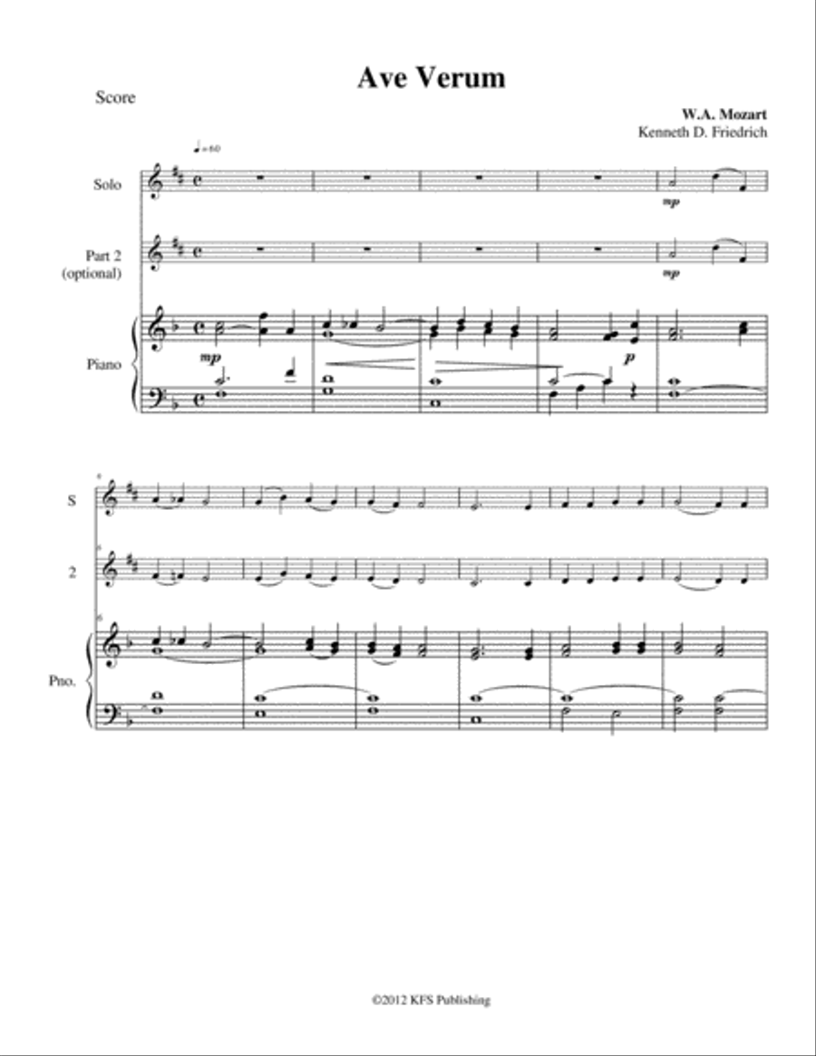 Ave Verum Ave Verum Baritone Saxophone scores gallery preview page 1