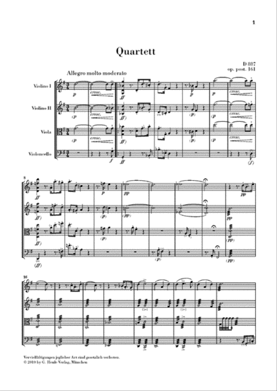String Quartet in G Major, Op. post. 161 D 887 (Streichquartett G-Dur) String Quartet scores gallery preview page 2