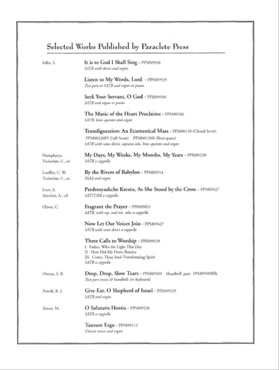 Transfiguration: An Ecumenical Mass Divisi scores gallery preview page 41