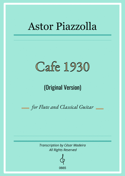 Cafe 1930 by Piazzolla for Flute and Guitar - Original Version (Full Score and Parts) image number null