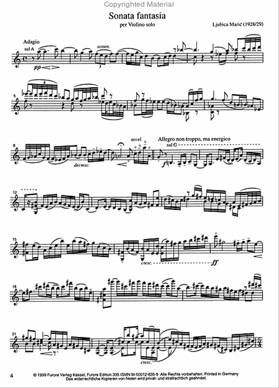Sonata fantasia Violin Solo scores gallery preview page 2
