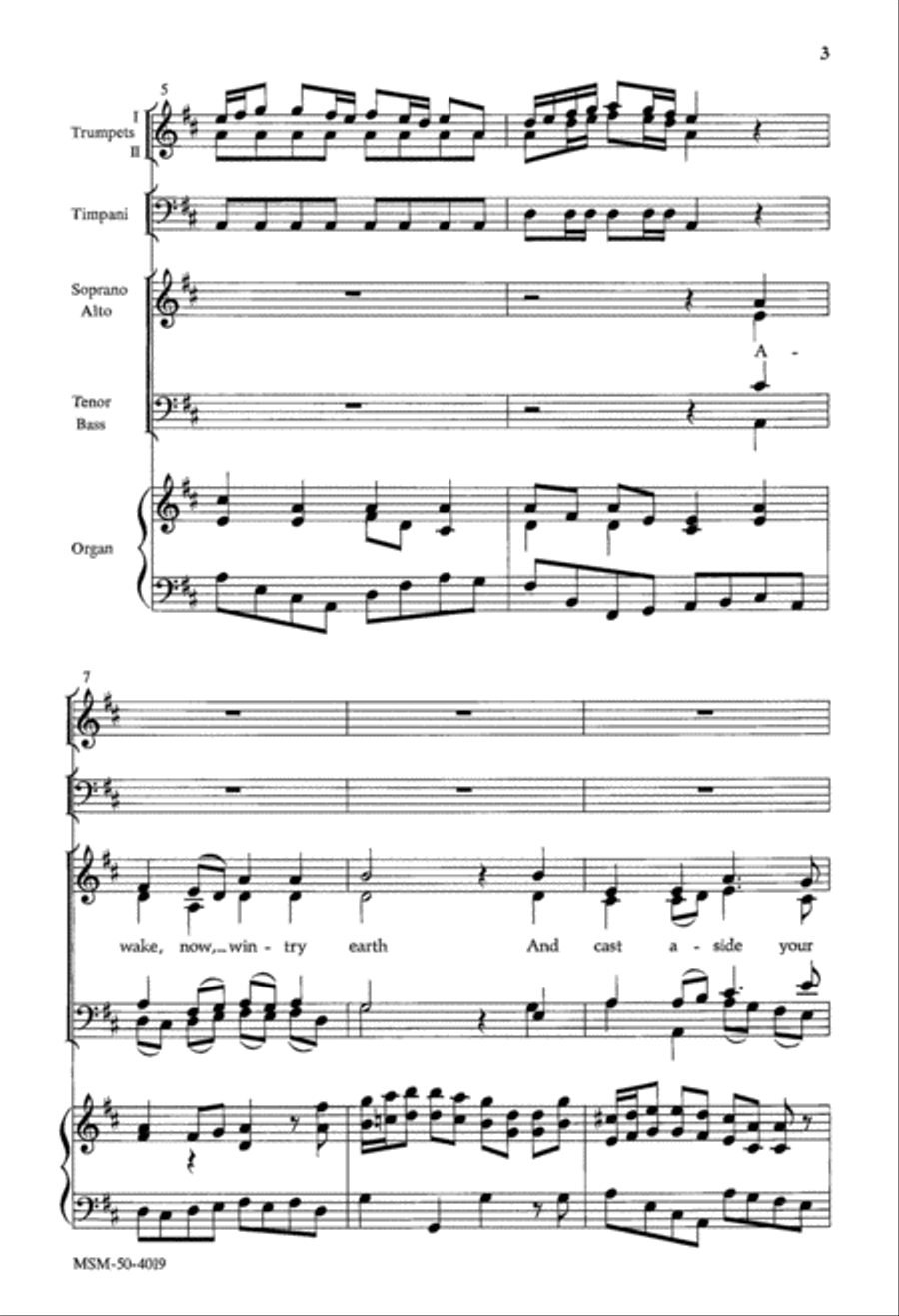 Awake, Now, Wintry Earth Awake, Now, Wintry Earth 4-Part scores gallery preview page 3