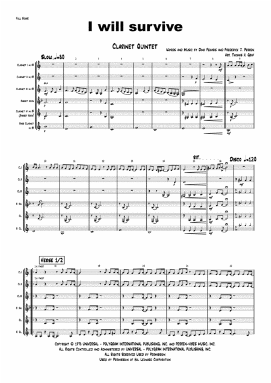 I Will Survive Woodwind Ensemble scores gallery preview page 2