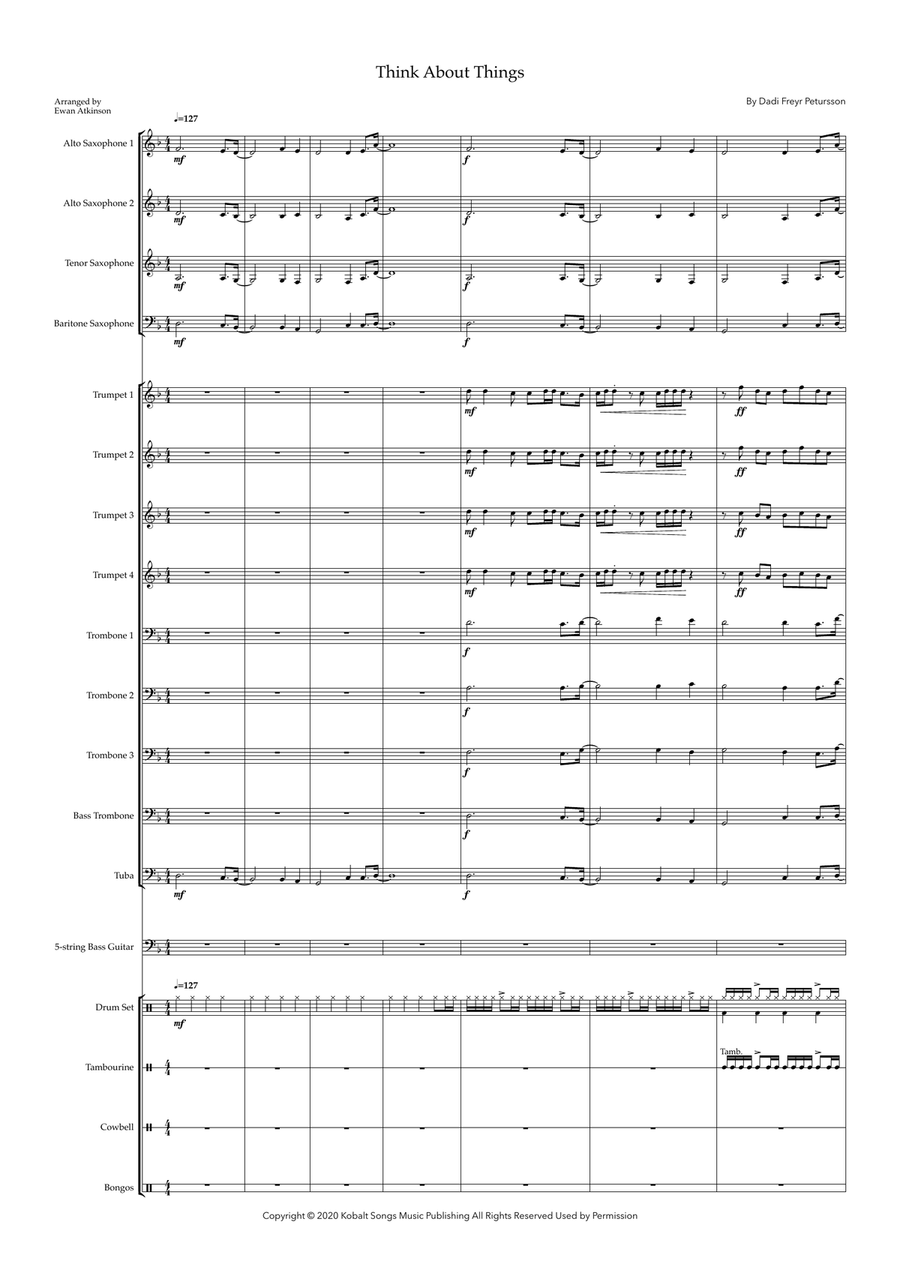 Think About Things Jazz Ensemble scores gallery preview page 1