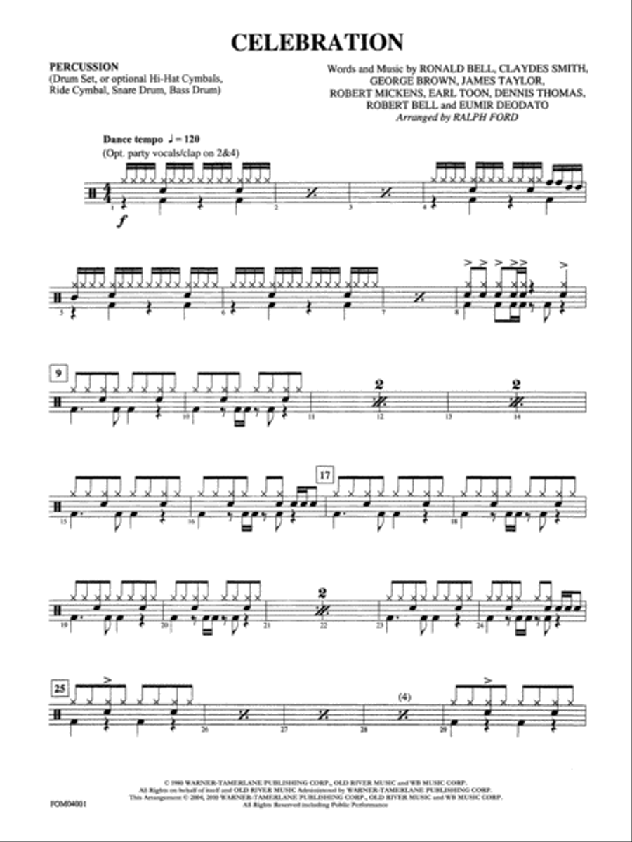 Celebration: 1st Percussion Full Orchestra scores gallery preview page 1