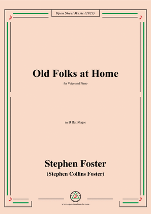 Book cover for S. Foster-Old Folks at Home,in B flat Major