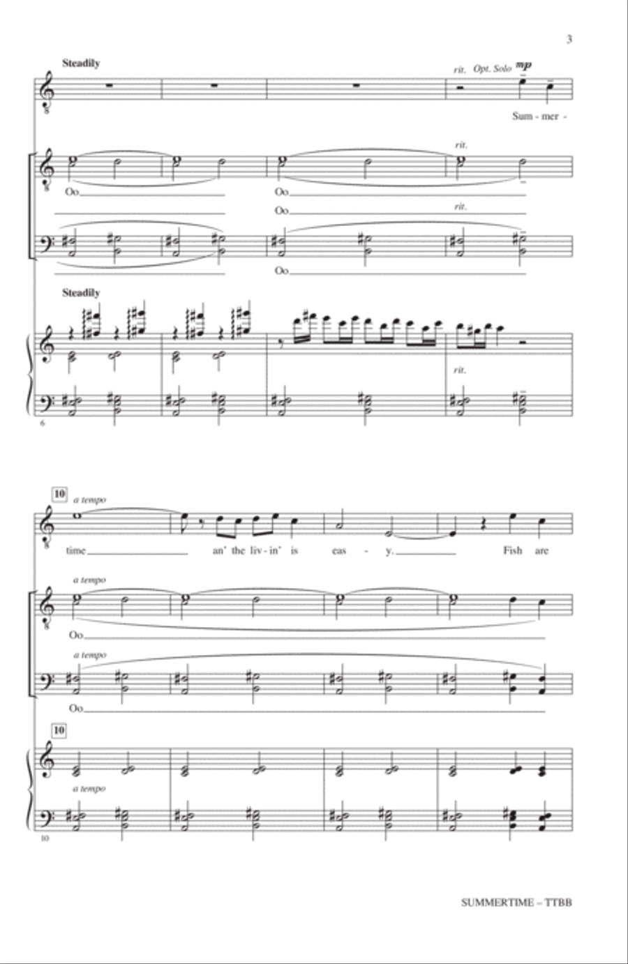 Summertime (arr. Mac Huff) TTBB scores gallery preview page 2