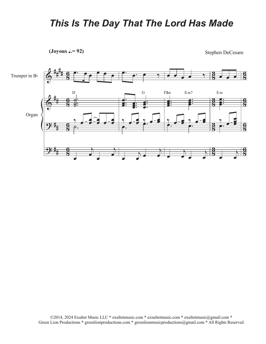 This Is The Day That The Lord Has Made (SAB) 3-Part scores gallery preview page 1