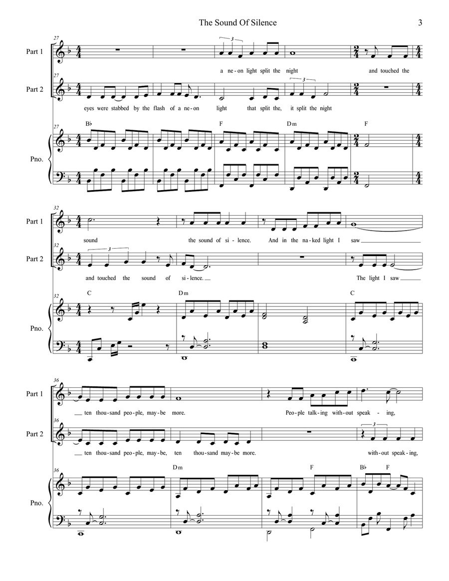 The Sound Of Silence The Sound Of Silence 2-Part scores gallery preview page 3