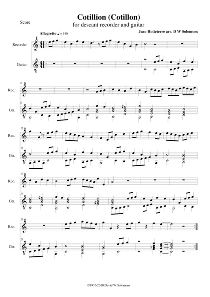 Cotillon (Cotillion) for recorder and guitar image number null