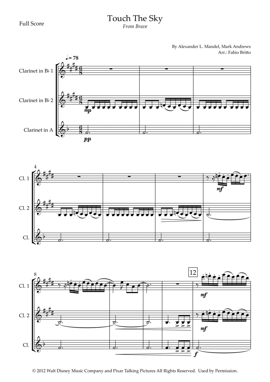 Touch The Sky Clarinet Trio scores gallery preview page 1