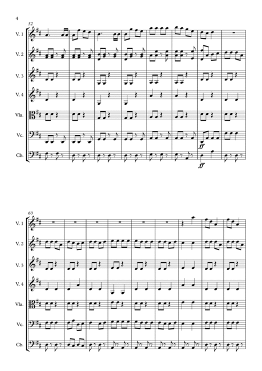 Christmas Medley for string emsemble String Orchestra scores gallery preview page 4