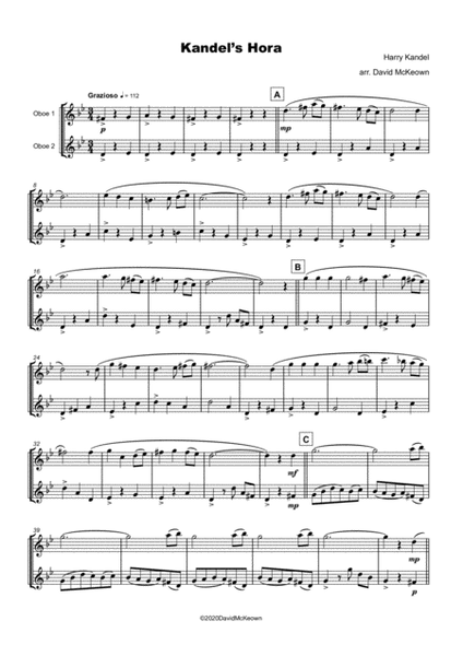 Kandel's Hora, Klezmer tune for Oboe Duet