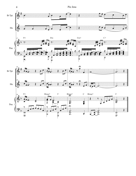 Pie Jesu (Duet for Bb-Trumpet and French Horn - Piano Accompaniment) image number null