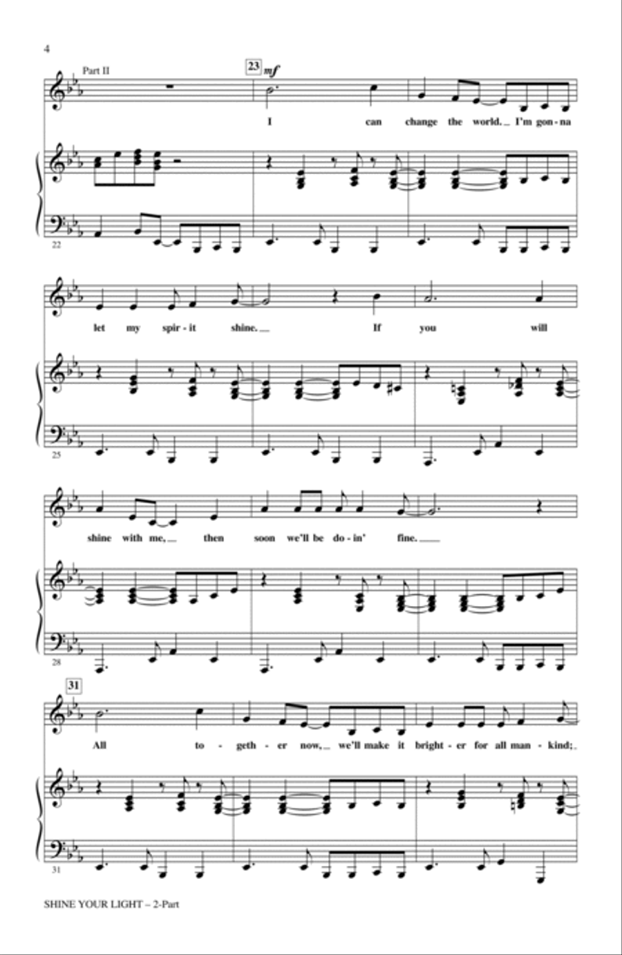 Shine Your Light (with This Little Light Of Mine) 2-Part scores gallery preview page 3