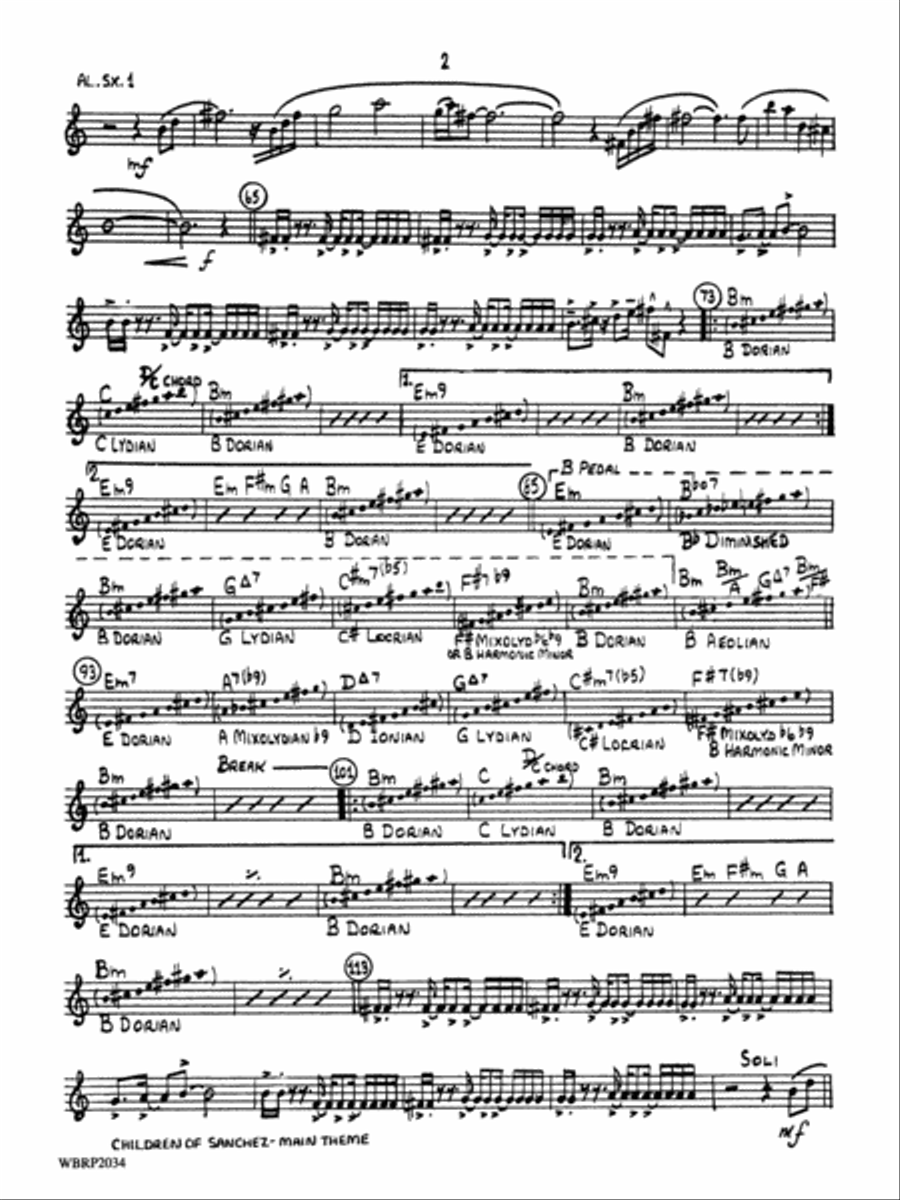 Children of Sanchez: E-flat Alto Saxophone Jazz Ensemble scores gallery preview page 2