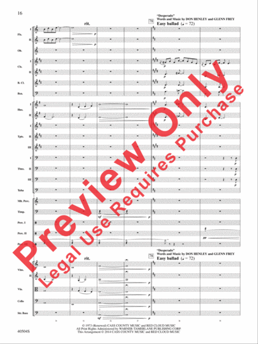 The Eagles on Tour The Eagles on Tour Full Orchestra scores gallery preview page 17
