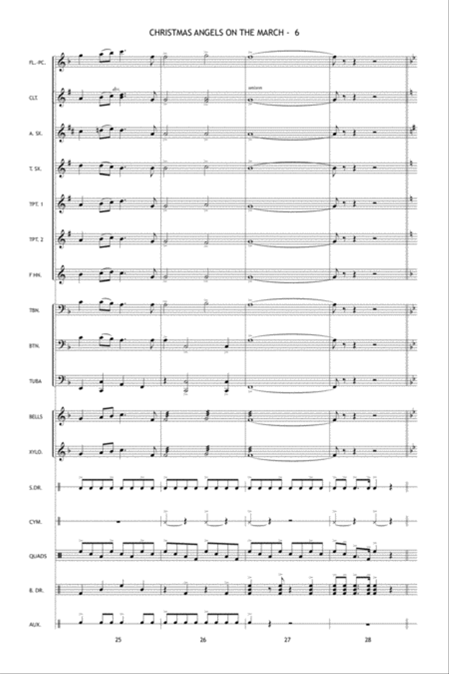 Christmas Angels on the March Marching Band scores gallery preview page 7