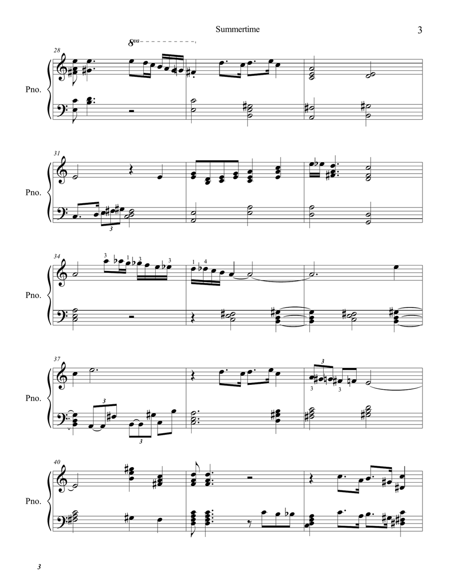 Summertime Piano Solo scores gallery preview page 4