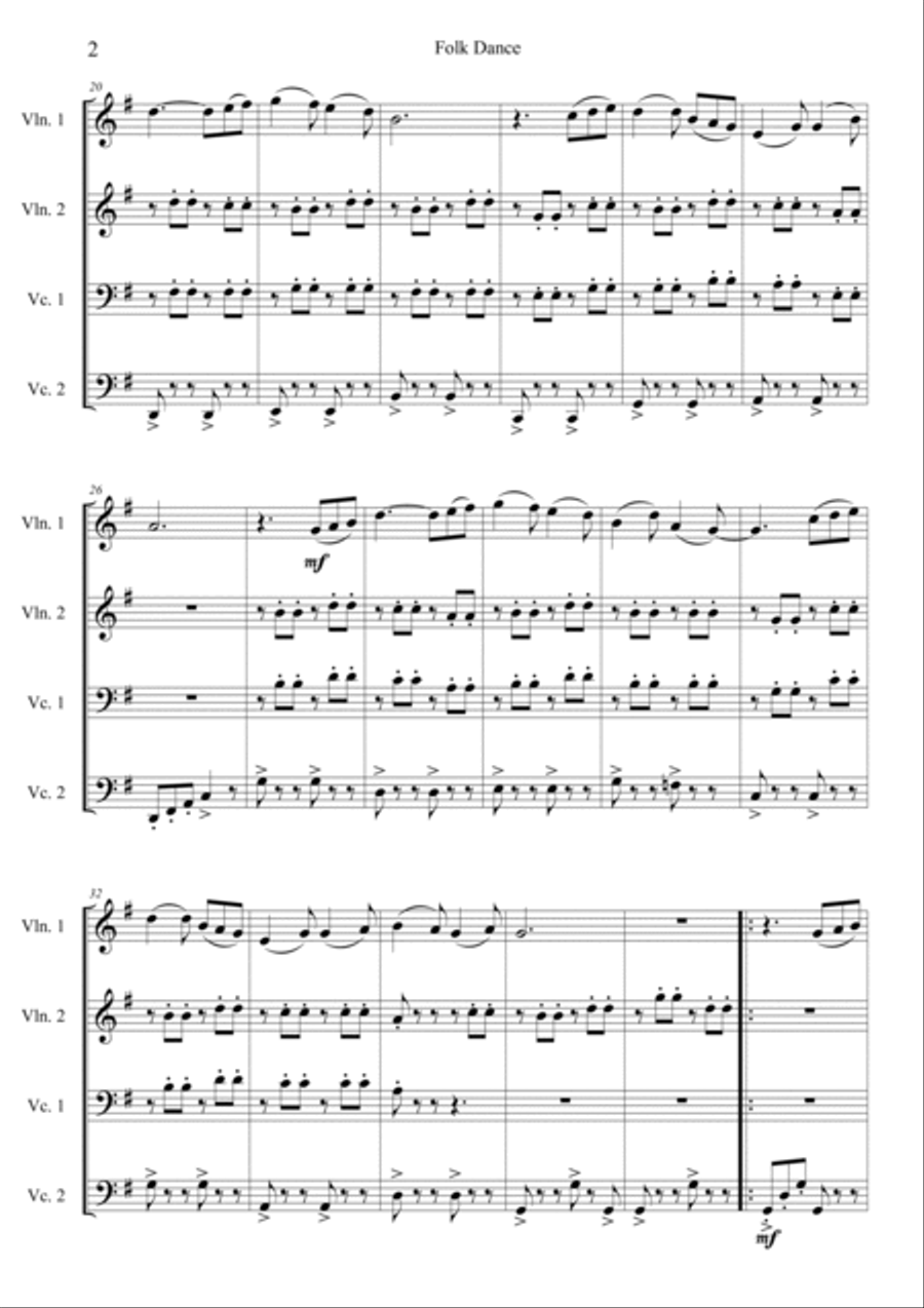 Folk Dance String Quartet scores gallery preview page 2